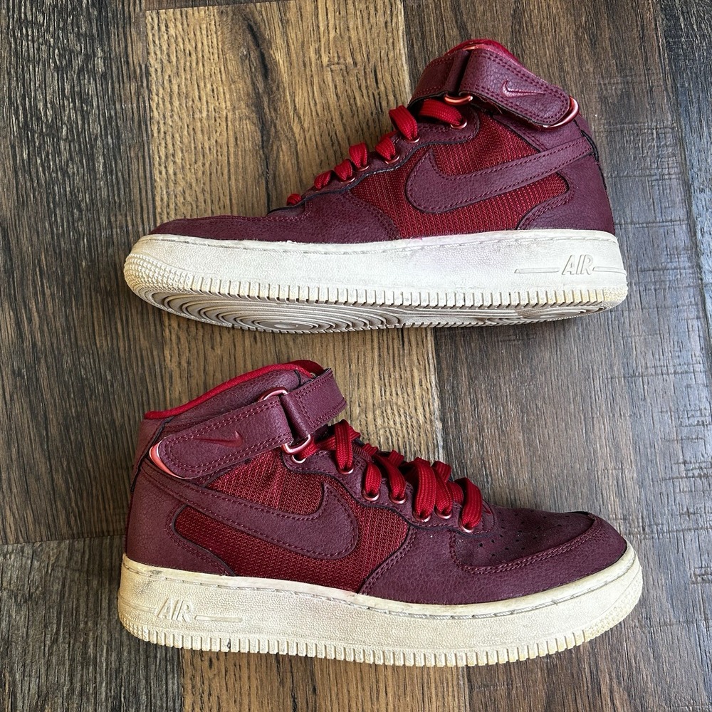 Nike Air Force 1 Mid LV8 Team Red GS Youth 5Y Sneakers 820342-600